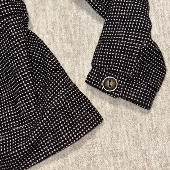 NEW Large Coat Black pink polka dots Bow back-lined Warm! Pink envelope junior - Picture 6 of 7